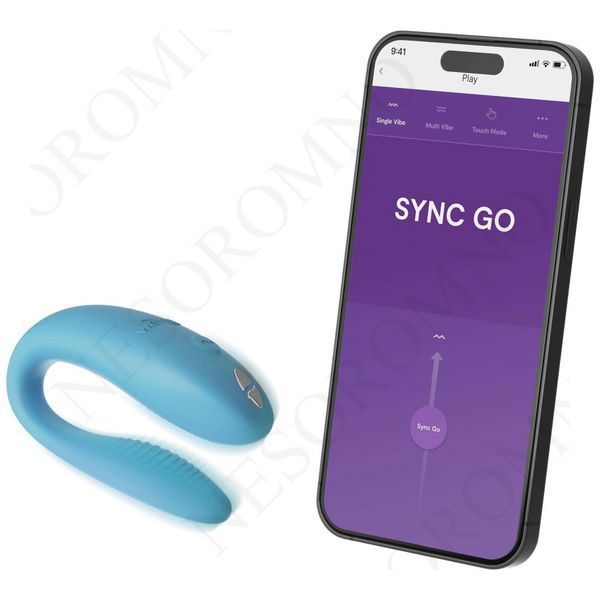 Смарт-вібратор для пар We-Vibe Sync Go Turquoise, блакитний 19776/SNSY5SG8 фото