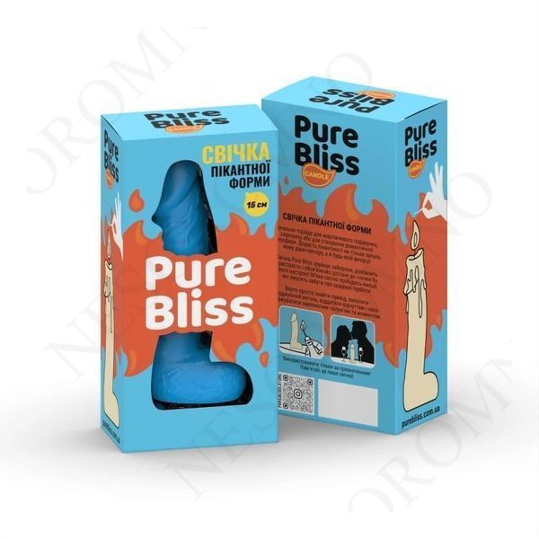 Свічка пікантної форми Pure Bliss MINI Blue блакитна, 15 см PB410363 фото