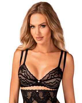Бюстгальтер із подвійними лямками Obsessive Arienna чорний, XS/S 411367 фото