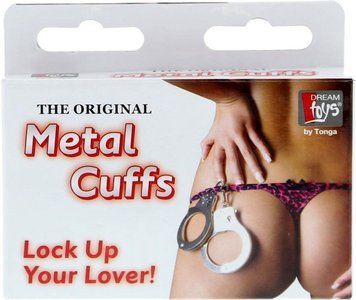 Металеві великі наручники з ключами Dream Toys Metal Сuffs, сріблясті T160037 фото