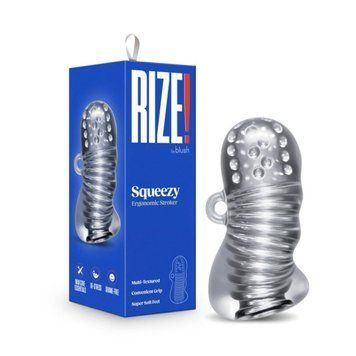 Мастурбатор хай-тек із петлею для пальця Rize Squeezy прозорий, 11.4 х 5 см  T331964 фото