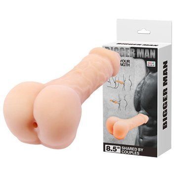 Мастурбатор-насадка у вигляді пеніса BAILE Bigger Man Penis, реалістичний, кібершкіра, 21,5 &times; 4,5 см 66030172 фото