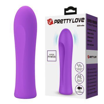 Міні-вібратор PRETTY LOVE Alfreda 12 режимів, фіолетовий, 10.2 х 2.6 см BW-500018-2 фото