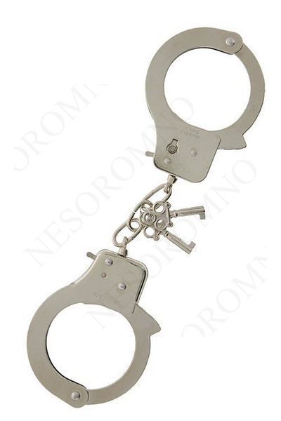 Металеві великі наручники з ключами Dream Toys Metal Сuffs, сріблясті T160037 фото