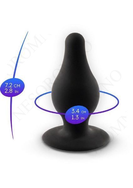 Анальна пробка термореактивна Silexd Plug Model 2 конічної форми, чорна, S SL230696 фото