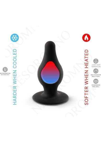 Анальна пробка термореактивна Silexd Plug Model 2 конічної форми, чорна, S SL230696 фото