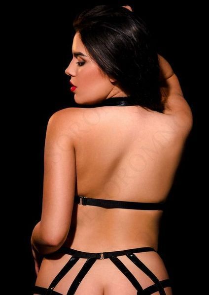 Бюстгальтер відкритий OhMyG! Tokyo Half Bra в сіточку, чорний, L/XL  T005-2 фото