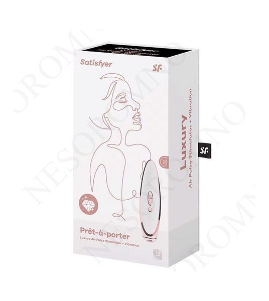 Вакуумний кліторальний стимулятор Satisfyer Luxury Pret-a-Porter, білий T360054 фото