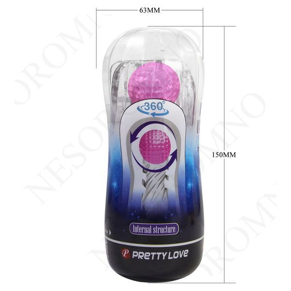 Вакуумний мастурбатор в колбі Pretty Love з кулькою, прозорий, 15 х 6.3 см BM-00900T102 фото