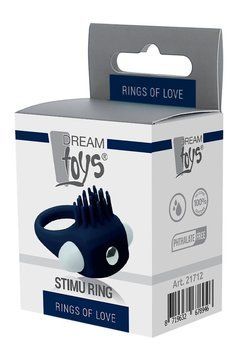 Ерекційне кільце Dream Toys Rings of Love з вусиками, синього кольору DT21712 фото