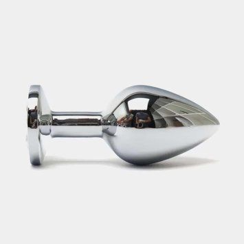 Сталева анальна пробка Buttplug з кристалом 6,4x2,3 см Сріблястий X00001229 фото