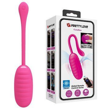 Віброяйце з керуванням з застосунку PRETTY LOVE Catalina рожеве, 19.7 х 3.5 см BI-014654HP фото