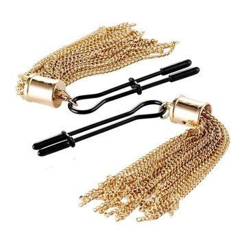 Затискачі для сосків Guilty Pleasure Tassel Tease Clamps, чорно-золоті GP520166 фото