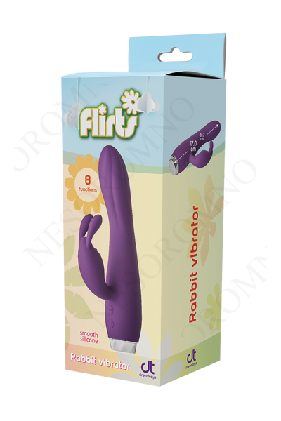Вібратор кролик Dream Toys Flirts Rabbit, фіолетовий, 17 х 3 см DT22021 фото