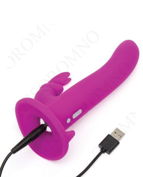 Страпон-кролик з вібрацією та трусиками Happy Rabbit Rechargeable Vibrating Strap-On Harness Set FS74312 фото
