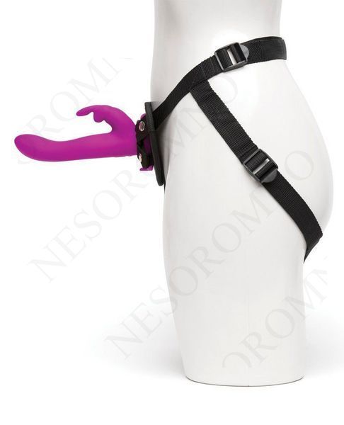 Страпон-кролик з вібрацією та трусиками Happy Rabbit Rechargeable Vibrating Strap-On Harness Set FS74312 фото