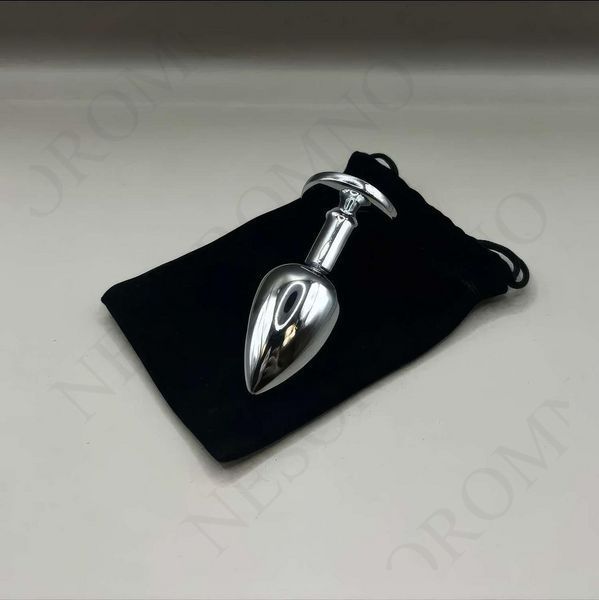 Сталева анальна пробка Buttplug з кристалом 6,4x2,3 см Сріблястий X00001229 фото