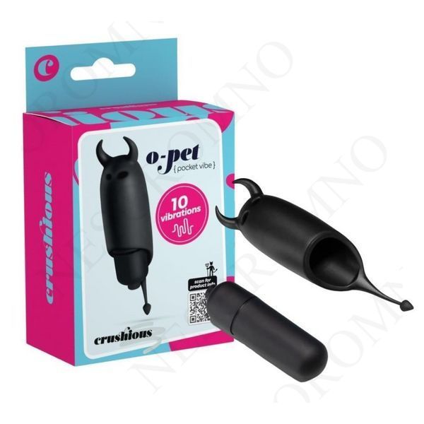 Кишеньковий вібратор Чортик Crushios O-Pet чорний CR10363 фото