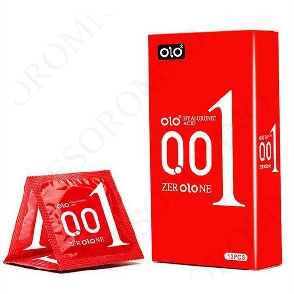 Презервативи Olo 0.01 RED Foil з пухирцями та гіалуроновим мастилом 10 шт X00001110 фото