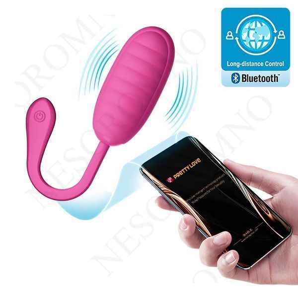 Віброяйце з керуванням з застосунку PRETTY LOVE Catalina рожеве, 19.7 х 3.5 см BI-014654HP фото