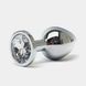 Сталева анальна пробка Buttplug з кристалом 6,4x2,3 см Сріблястий X00001229 фото 2