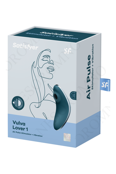 Вакуумний кліторальний стимулятор Satisfyer Vulva Lover 1 із вібрацією, синій T360432 фото