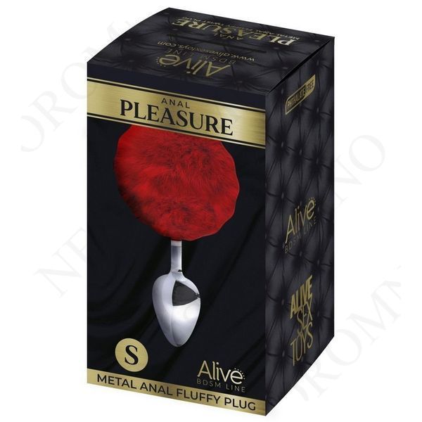 Анальна пробка металева Alive Anal Pleasure з червоним хвостиком, S AV70374 фото