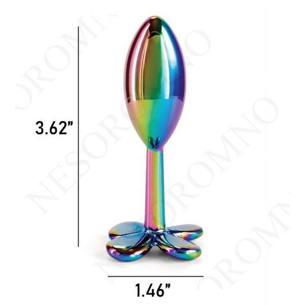 Анальна пробка металева NS Novelties Rear Assets Clover райдужна NN108334 фото
