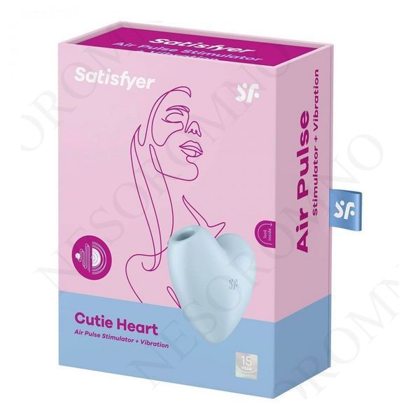 Клиторальный вакуумный вибратор в виде СЕРДЦА Satisfyer Cutie Heart голубой EX20903 фото