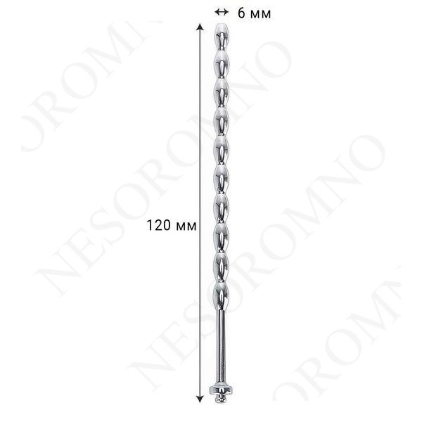 Уретральний стимулятор металевий Straight Rod 120x6 мм Сріблястий X00001233 фото