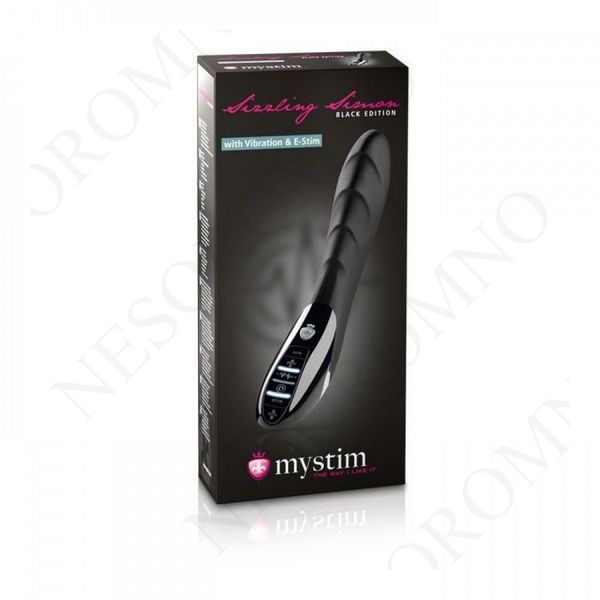 Вібратор ребристий Mystim Sizzling Simon з електростимуляцією, чорний MS46872 фото