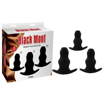 Набір анальних тунелів Chisa Black Mont Rippled Anal Juicer Kit, чорний 42135 / CN-541442135 фото