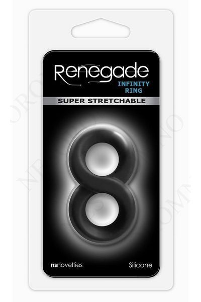 Ерекційне кільце подвійне NS Novelties Renegade Infinity Ring чорне T280577 фото