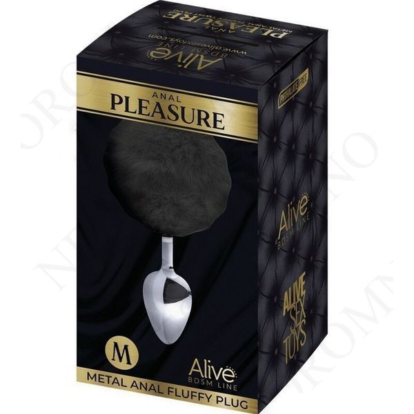 Анальна пробка металева Alive Anal Pleasure із чорним хвостиком, M AV70377 фото