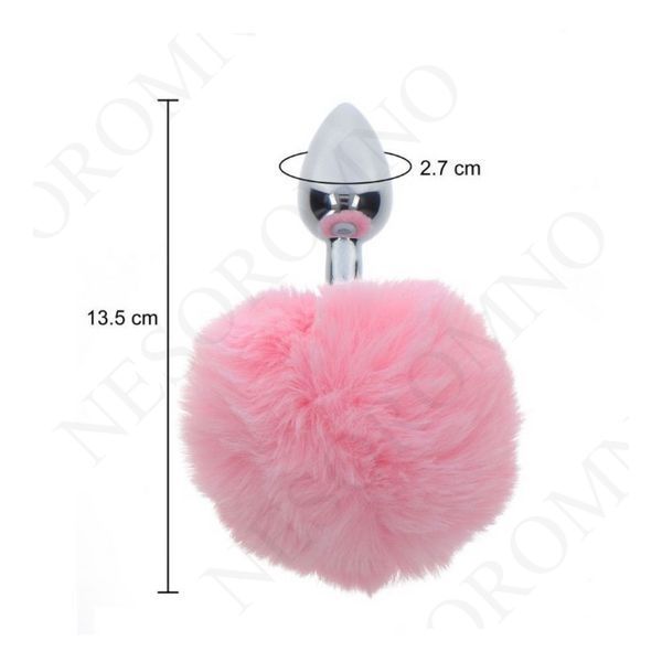 Анальна пробка з кролячим хвостиком Taboom Bunnytail Buttplug, рожевий TB17138 фото