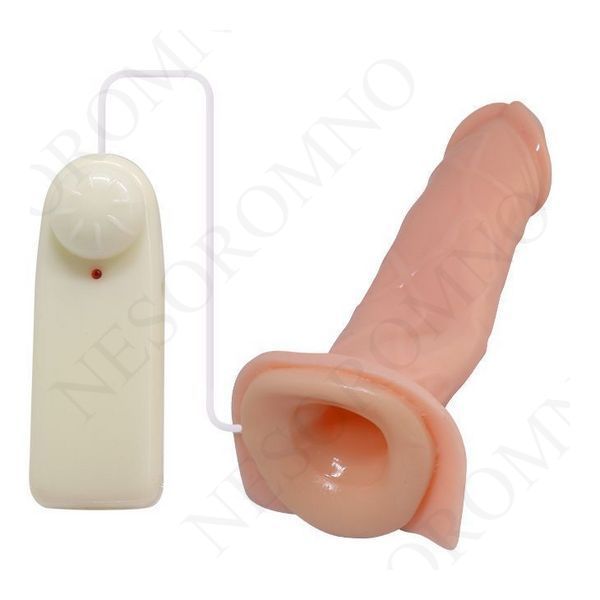 Страпон порожнистий (фалопротез) з вібрацією Baile Vibrating Strap On, беж, 19 &times; 4 см 6603195 фото