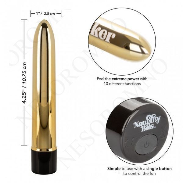 Вібратор Naughty Bits Gold Dicker Vibe CE14192 фото