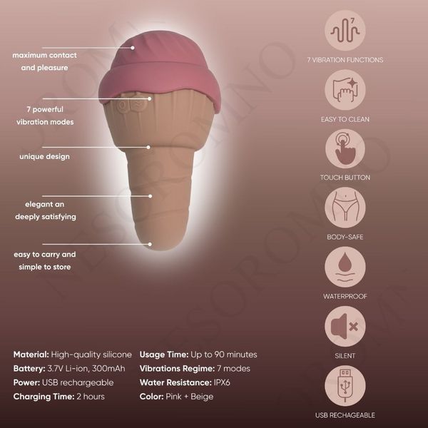 Вібратор та вакуумний стимулятор з язичком Sweet Em 0067F у формі морозива 02184/CDB.0067F фото