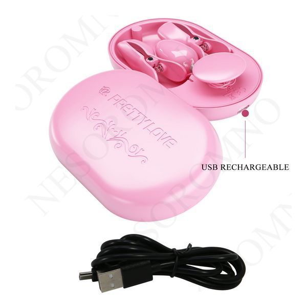 Затискачі для сосків Pretty Love Surprise Box з електростимуляцією, рожевий BI-300034 фото