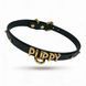 Чокер з написом PUPPY від UPKO з італійської шкіри, чорний із золотою фурнітурою UPK08519 фото 4