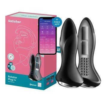Анальна смарт пробка з вібрацією та намистинами Satisfyer Rotator Plug 1 Connect App чорна T360419 фото