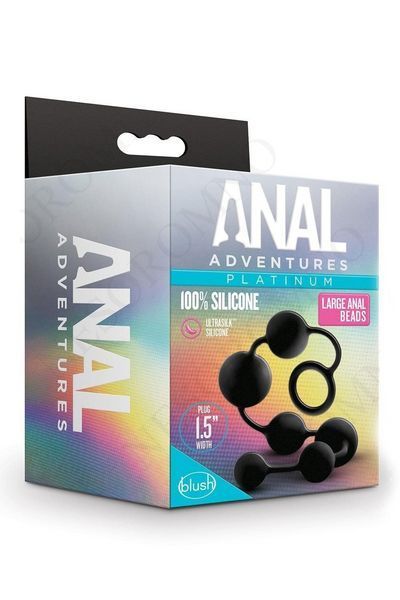Анальні кулі-буси різного діаметру Blush Anal Adventure чорні, Large T331457 фото