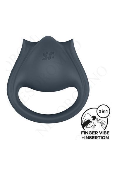 Вібратор для пар Satisfyer Perfect Pair 2 з кільцем для пальців, сірий ST4043746 фото