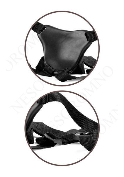 Кріплення для страпону вакуумне Pipedream King Cock Elite Body Dock на ременях, коричневе з чорним PP546895 фото