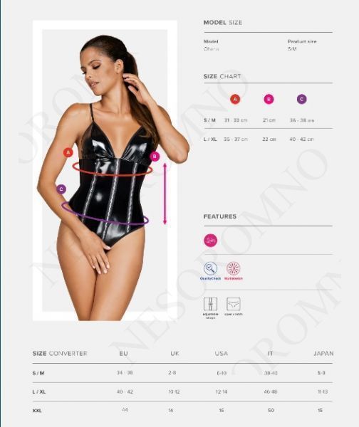 Боді спандекс Obsessive Stromea crotchless teddy S / M 410858 фото