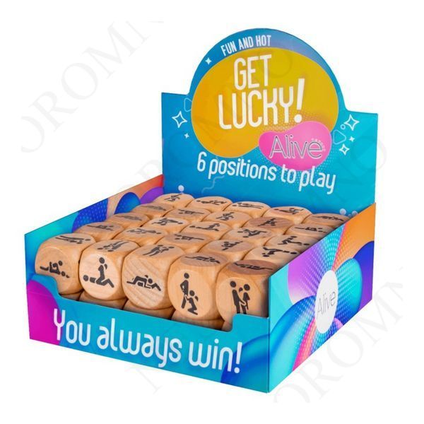 Ігрові кубики Alive Get Lucky Dice із шістьма позиціями Камасутри, дерев'яні AV30353 фото