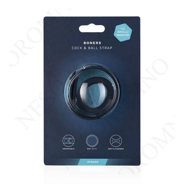 Кільце ерекційне Boners Cock & Ball Strap з ремінцем для мошонки, S/M BON015 фото