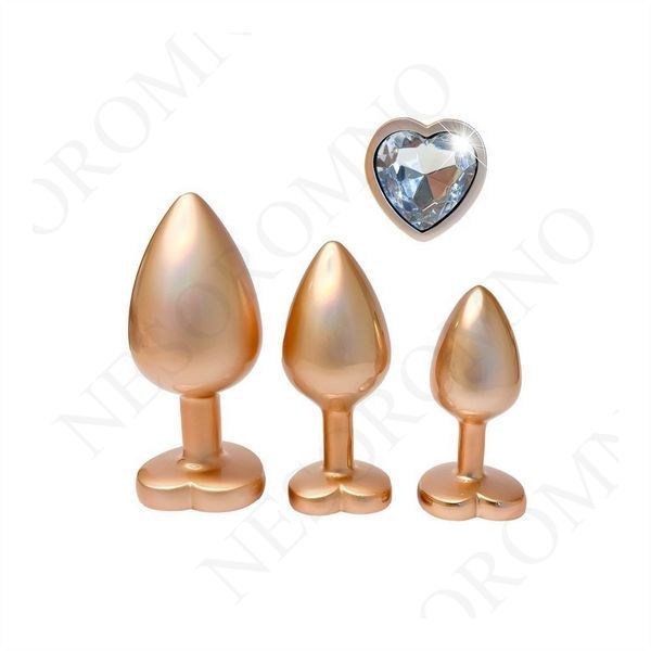Набір із трьох анальних пробок Dream Toys Gleaming Love, розміри S, M, L, перламутрово-золоті DT22202 фото