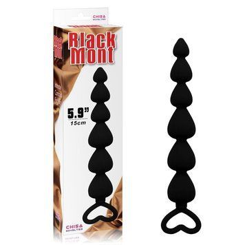 Анальна ялинка сердечка Chisa Black Mont Elite Lover's Beads 17см / 2,5 см 89574 /CN-511489574 фото
