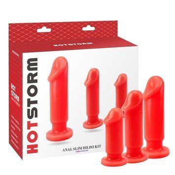 Набір анальних пробок Chisa Hotstorm Anal Slim Dildo Kit з віброкулею в комплекті, червоний 726831-3 /CN-104726831 фото